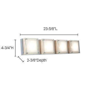 Quattro 4 Light 23.63 inch Chrome Wall Sconce Wall Light