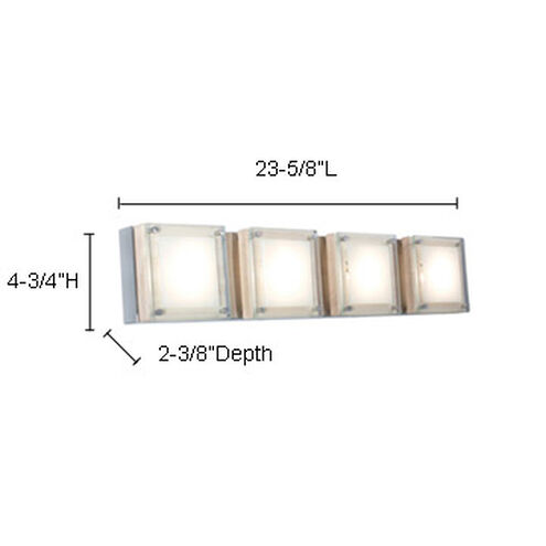Quattro 4 Light 24 inch Chrome Wall Sconce Wall Light in Birch