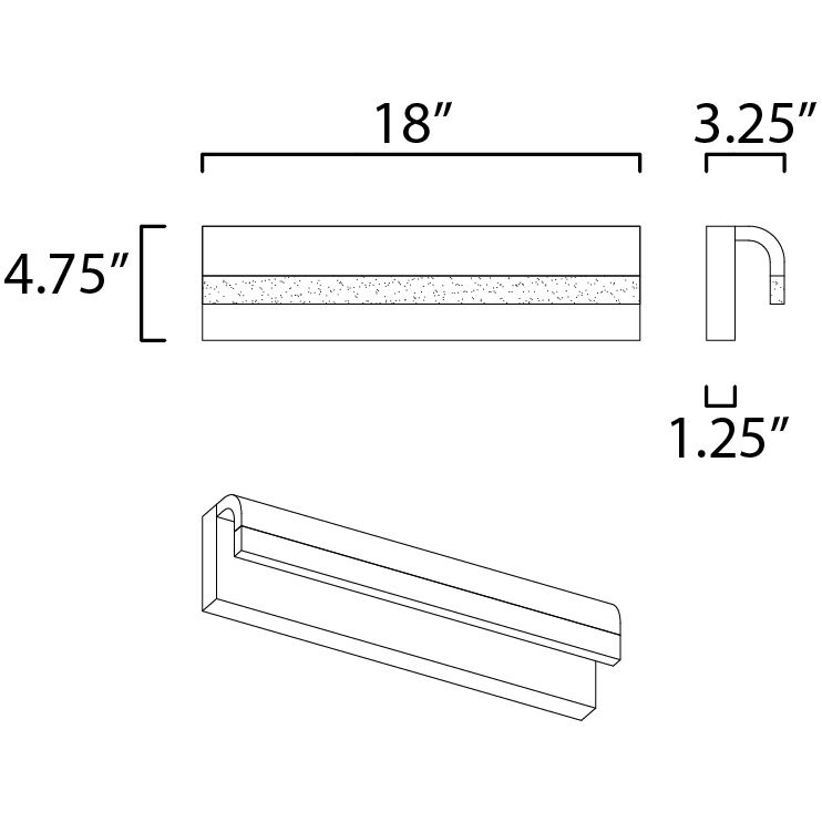 Waterfall LED 18 inch Polished Chrome Bath Vanity Light Wall Light