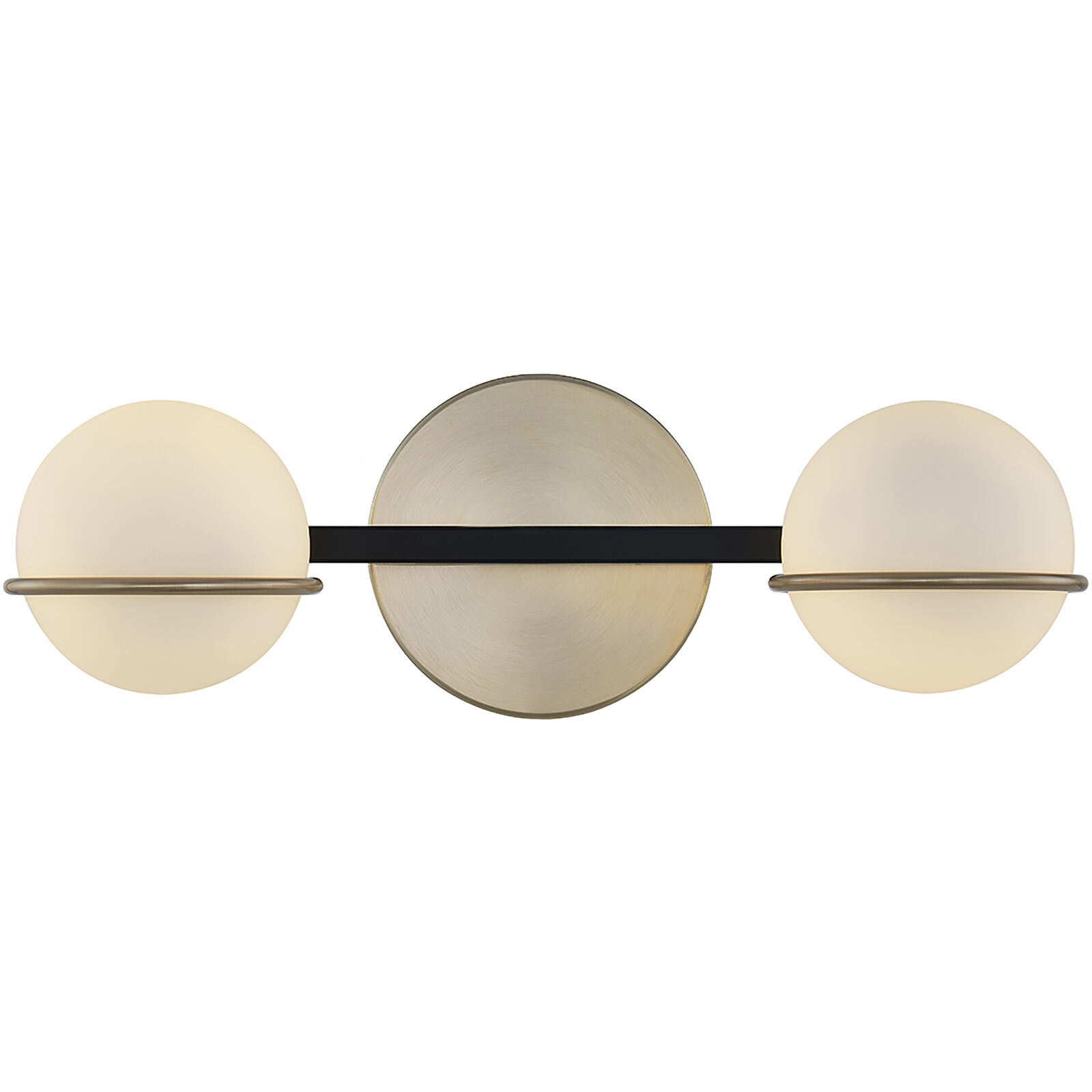 Fusion LED 14.25 inch Matte Black Bath Bar Wall Light in Matte Black and Brass