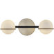 Fusion LED 14.25 inch Matte Black Bath Bar Wall Light in Matte Black and Brass