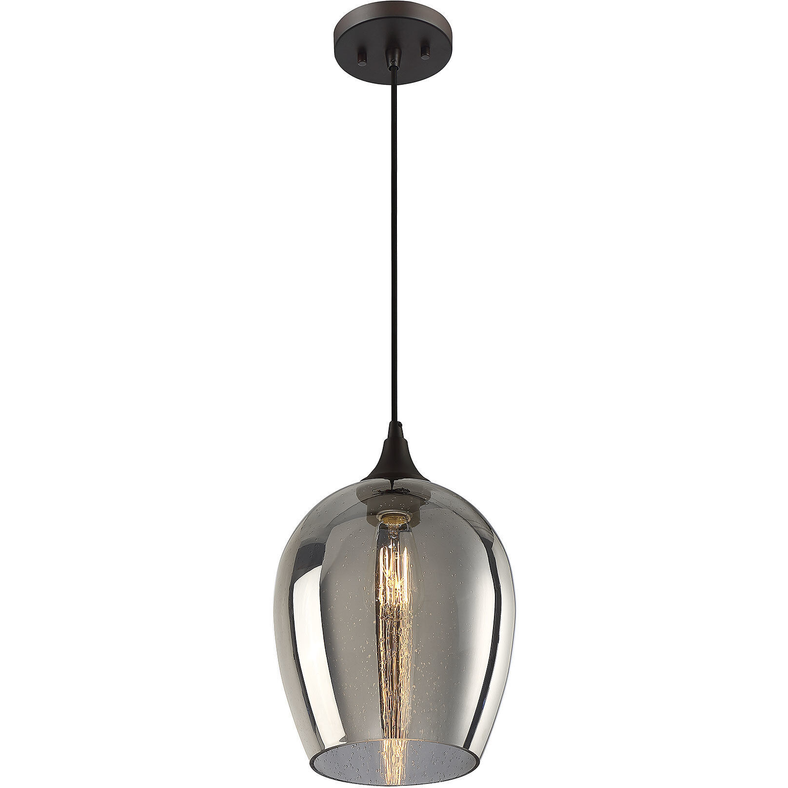 Industrial 1 Light 10 inch Oil Rubbed Bronze Mini-Pendant Ceiling Light