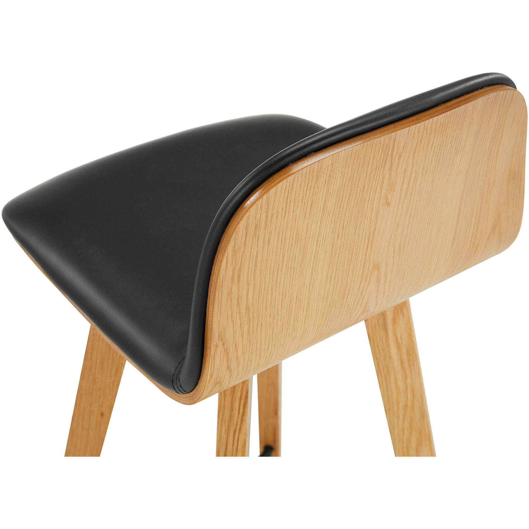 Napoli 37.5 inch Black Barstool, Leather