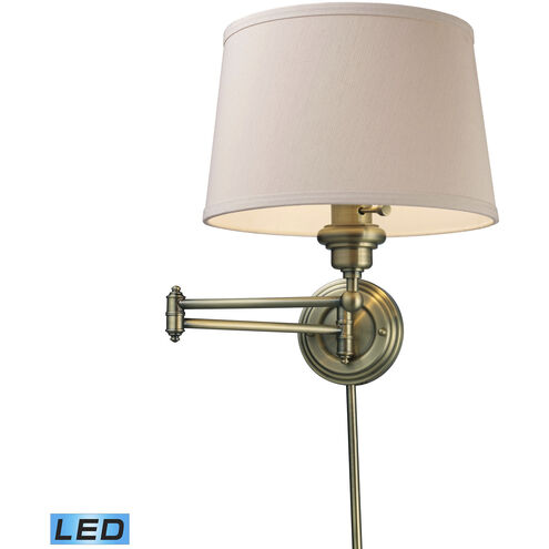 Westbrook 25 inch 9.5 watt Antique Brass Swingarm Sconce Wall Light in LED