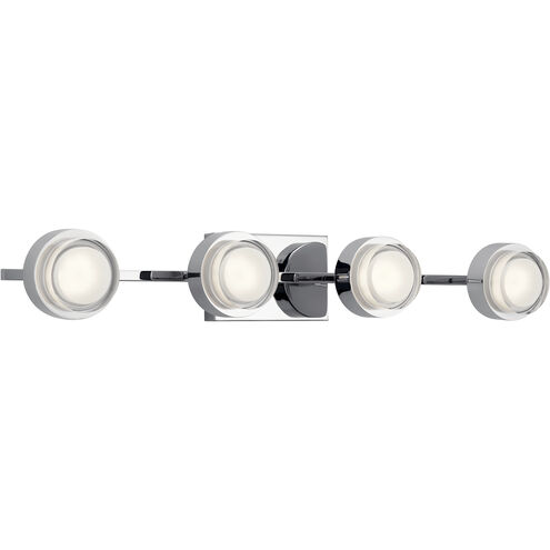 Harlaw LED 30.75 inch Chrome Bathroom Vanity Light Wall Light, 4 Arm