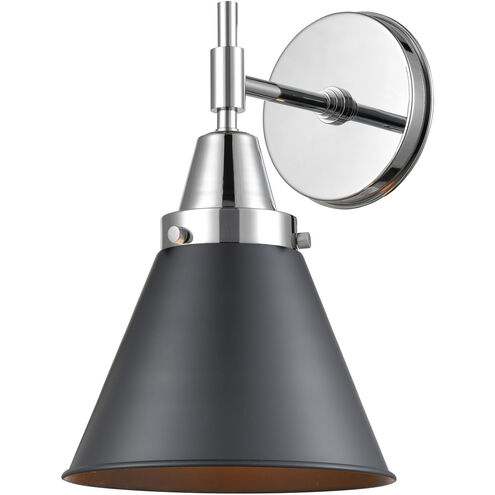 Caden 1 Light 8 inch Polished Chrome Sconce Wall Light in Matte Black