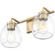 Dawes 2 Light 16 inch Brass Vanity Wall Light