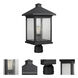 Portland 1 Light 18.5 inch Oil Rubbed Bronze Outdoor Post Mount Fixture in Clear Seedy Glass, 5.25