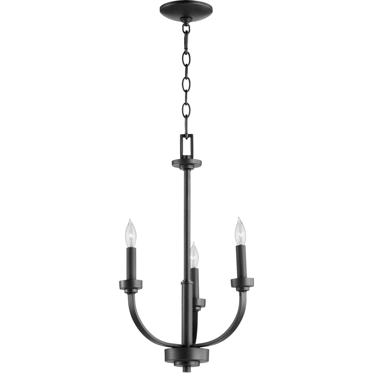 Reyes 3 Light 22 inch Noir Mini Chandelier Ceiling Light