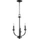 Reyes 3 Light 22 inch Noir Mini Chandelier Ceiling Light