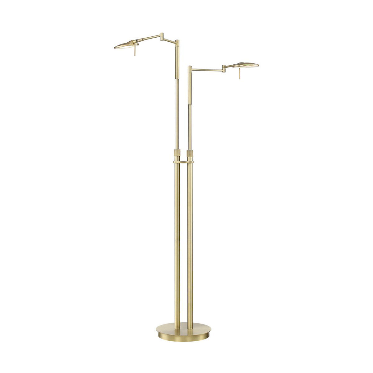Dessau Turbo 40 inch 10 watt Satin Brass Floor Lamp Portable Light