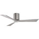 Atlas Irene-3H 52 inch Brushed Pewter with Barn Wood Tone Blades Ceiling Fan, Flush Mounted