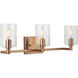 Fullton 3 Light 24.63 inch Satin Brass Bath Vanity Wall Light