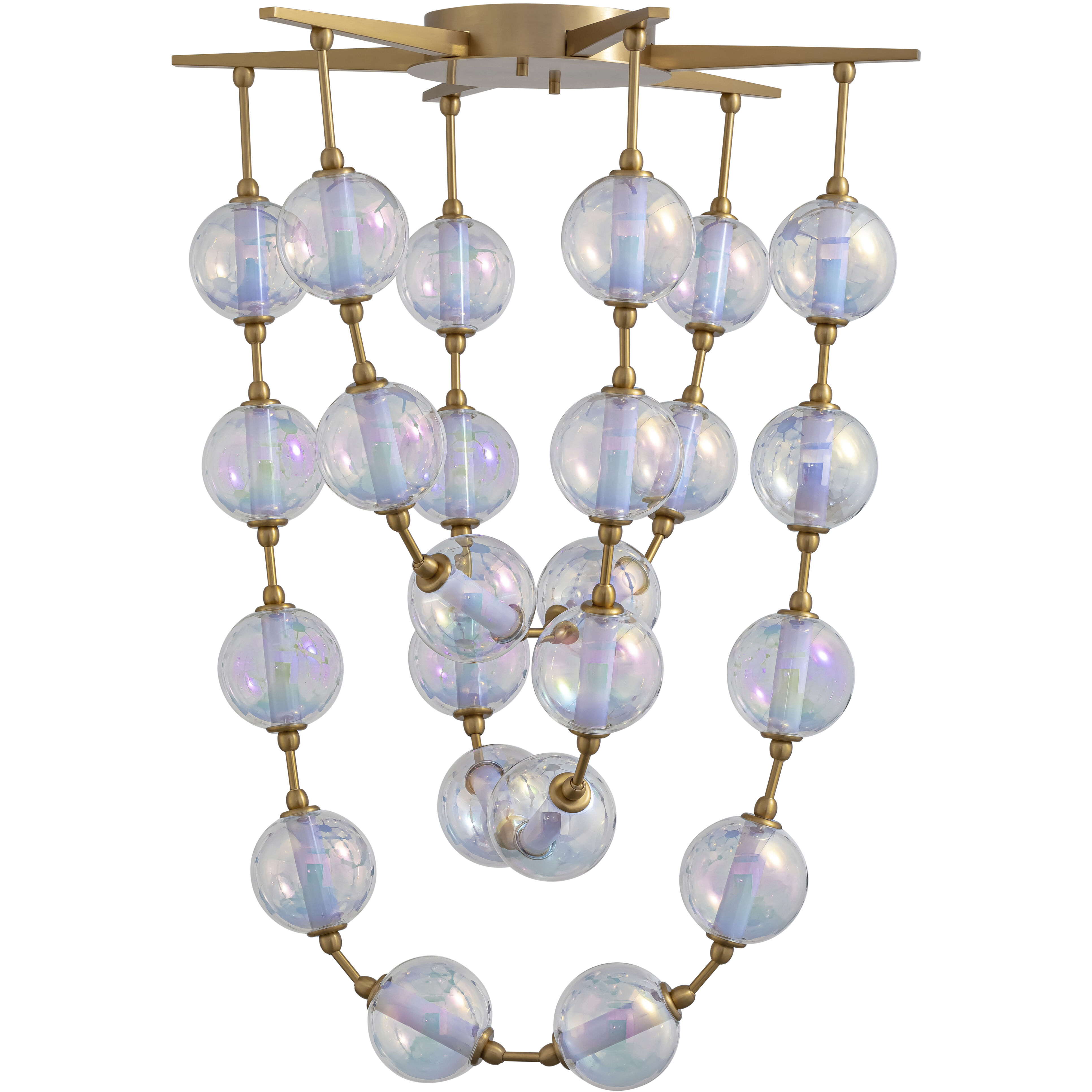 Pearla Pendant Ceiling Light in Brushed Champagne Brass