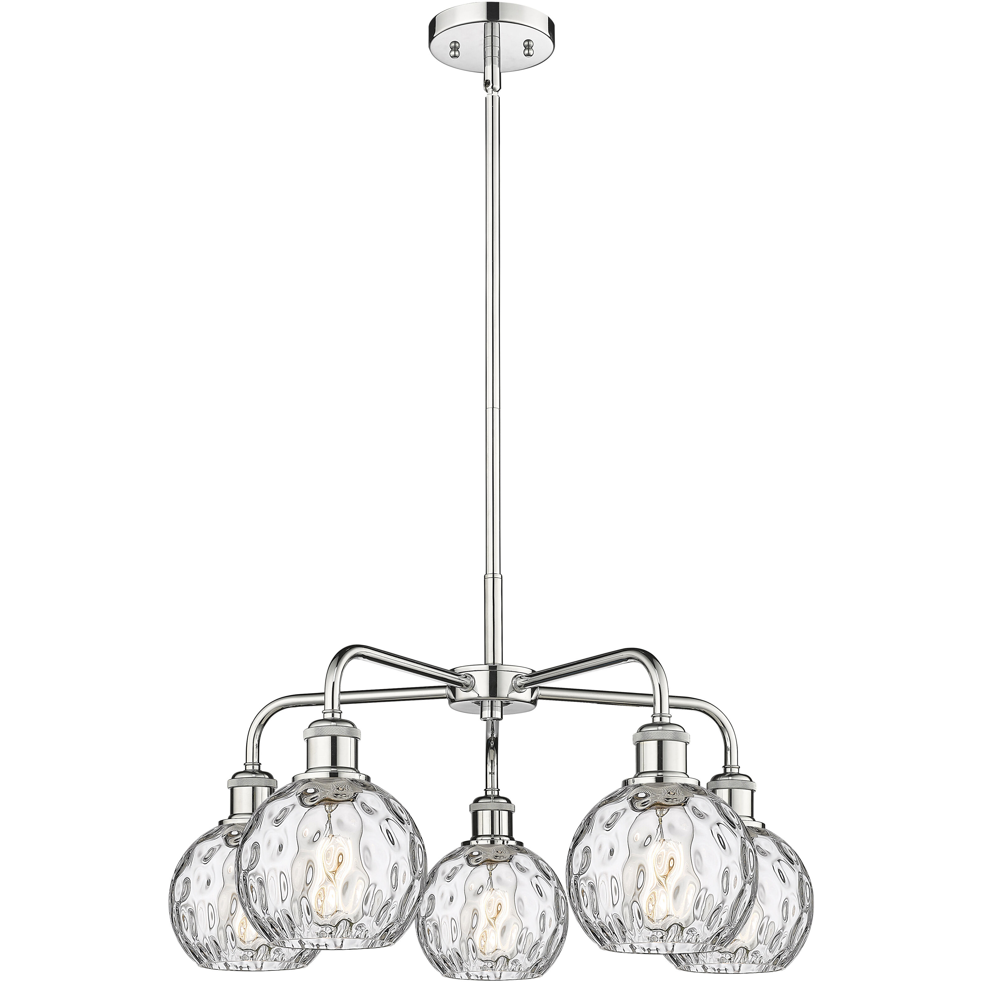 Athens Water Glass 5 Light 23.88 inch Polished Chrome Chandelier Ceiling Light