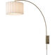Scalloped 1 Light Weathered Brass Wall Mounted Arc Lamp Wall Light