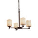 CandleAria 5 Light 21 inch Dark Bronze Chandelier Ceiling Light in Cream (CandleAria), Cylinder with Melted Rim, Incandescent