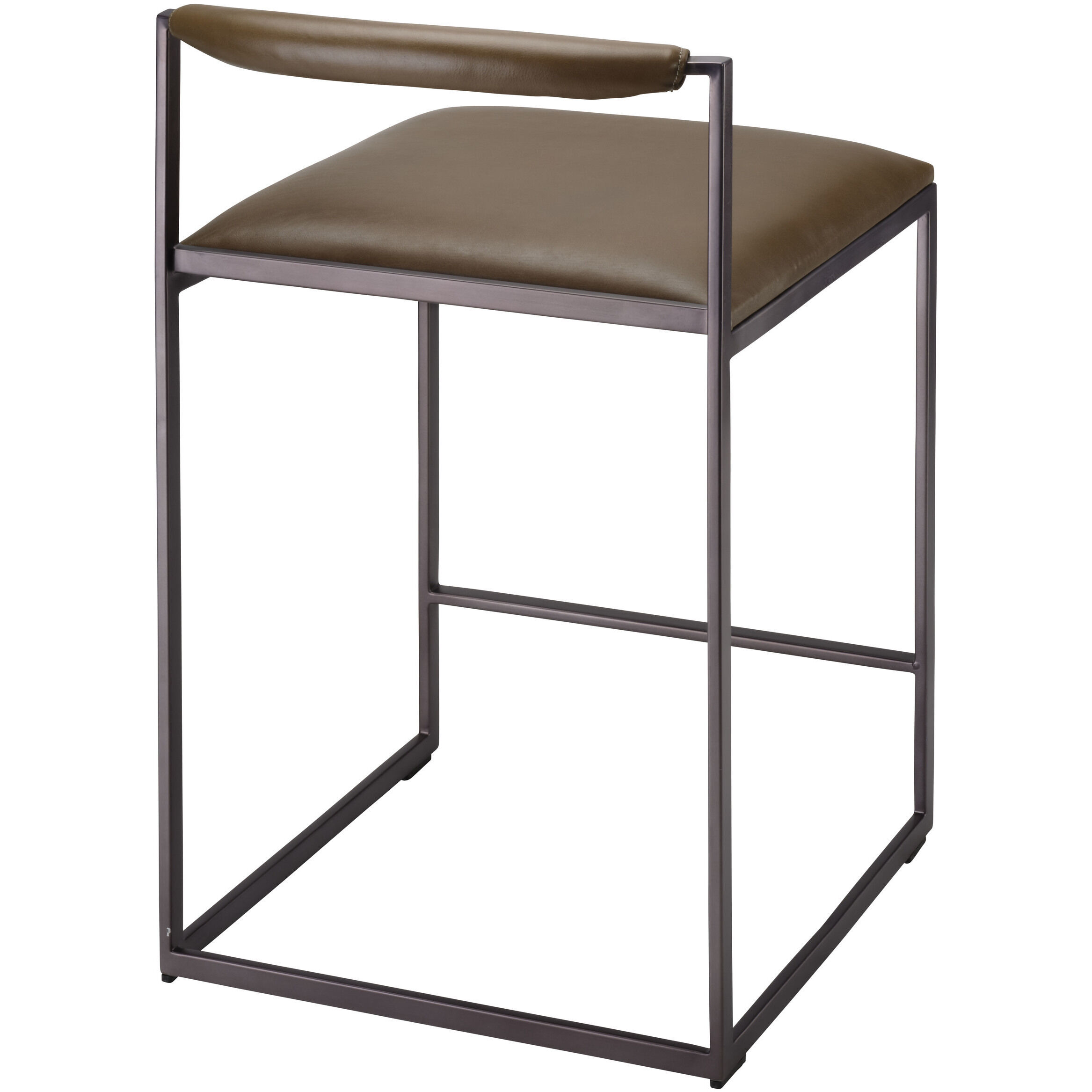 Bradbury 30 inch Truffle Leather and Black Counter Stool, Inline