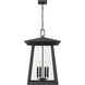 Rainer 6 Light 17.5 inch Black Outdoor Chain Mount Ceiling Fixture in G9