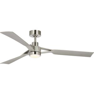 Belen 60 inch Brushed Nickel with Silver Blades Outdoor Ceiling Fan