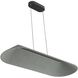 Faroe Linear Pendant Ceiling Light in Flecked Black/Grey