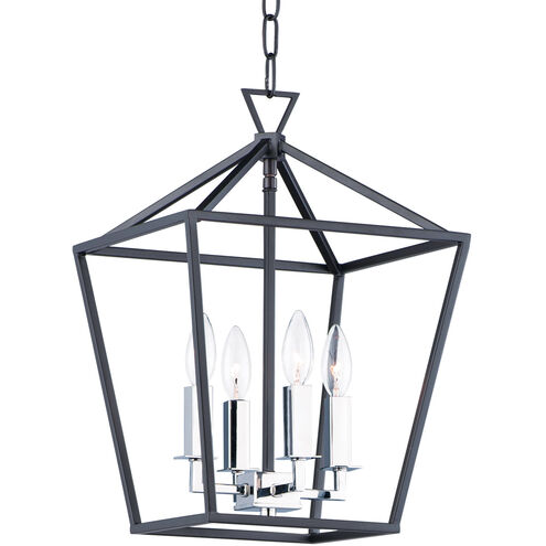 Abode 4 Light 12 inch Textured Black/Polished Nickel Chandelier Ceiling Light in Textured Black and Polished Nickel