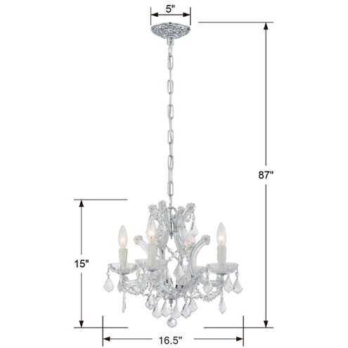 Maria Theresa 4 Light 16.5 inch Polished Chrome Mini Chandelier Ceiling Light in Clear Hand Cut