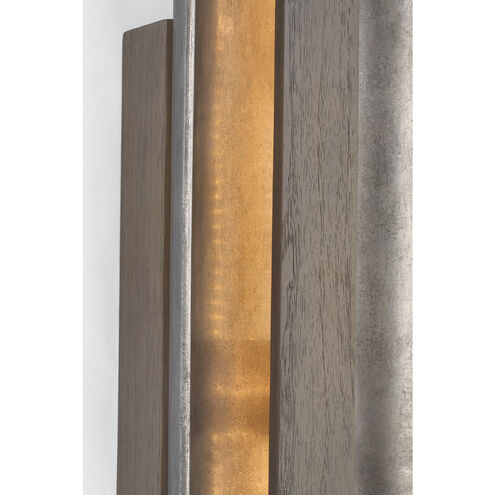 Anne-Marie Barton Remi Sconce Wall Light in Mottled Pewter and Warm Walnut