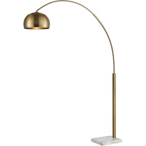 Solar Flair 77 inch 100.00 watt Aged Brass with White Floor Lamp Portable Light