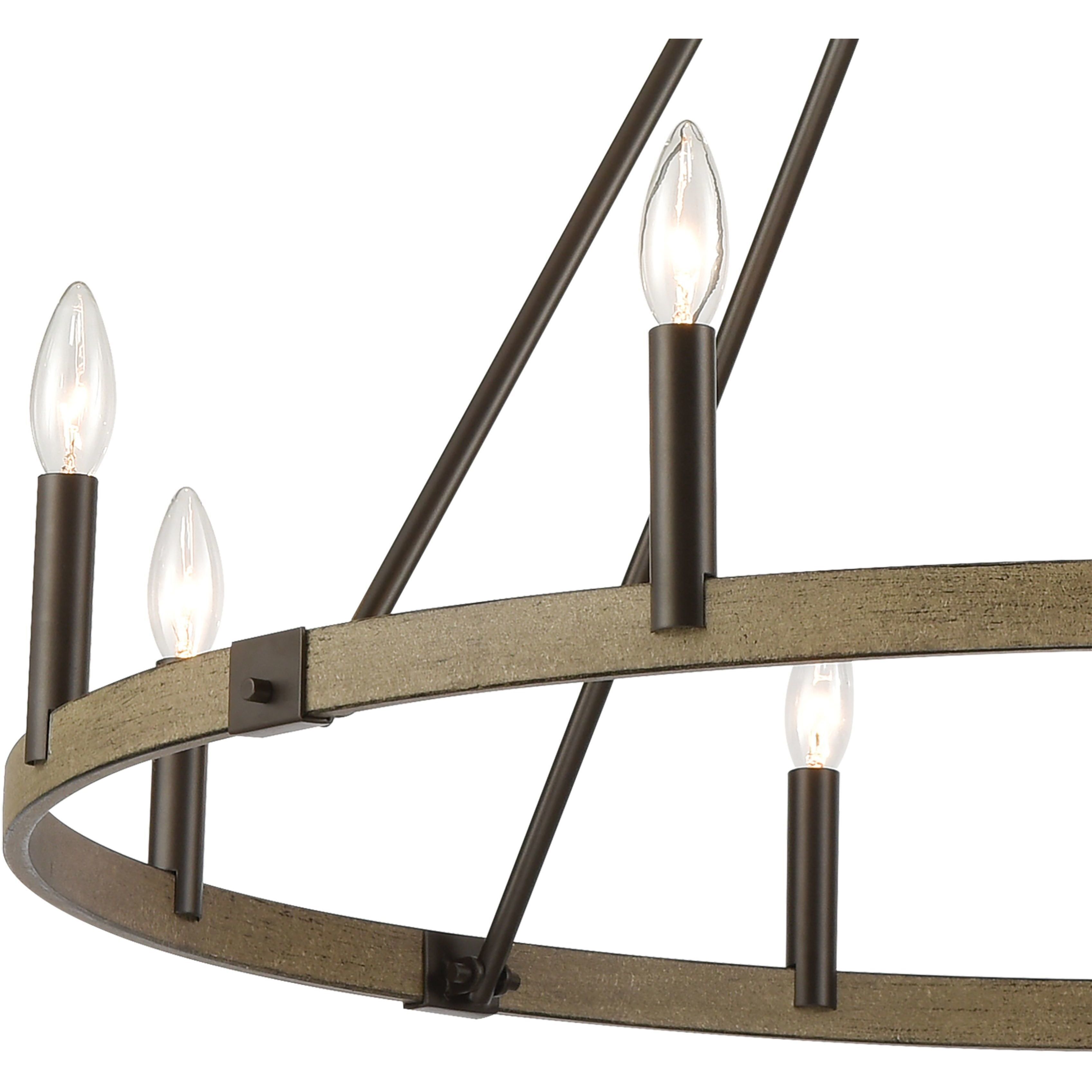 Transitions 8 Light 36 inch Oil Rubbed Bronze Chandelier Ceiling Light