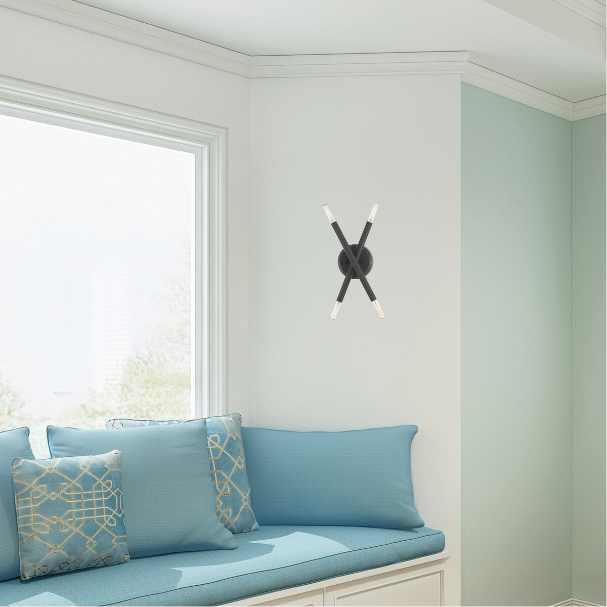 Soho 4 Light 6 inch Scandinavian Gray Sconce Wall Light