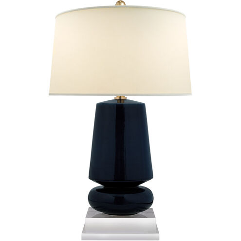 Chapman & Myers Parisienne 28.75 inch 150 watt Denim Porcelain Table Lamp  Portable Light in Linen, Small