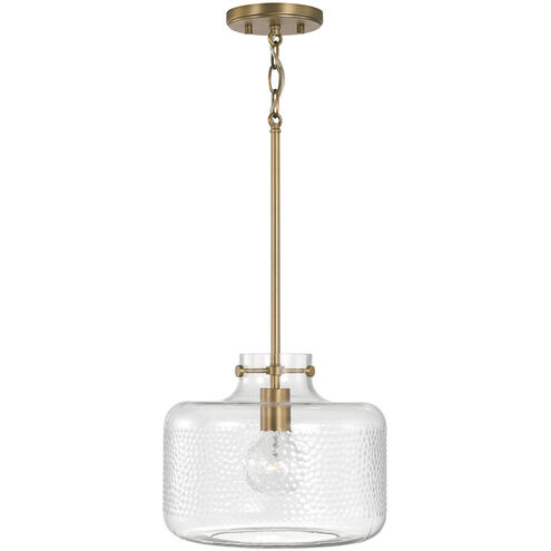 Brighton 1 Light 12 inch Aged Brass Pendant Ceiling Light