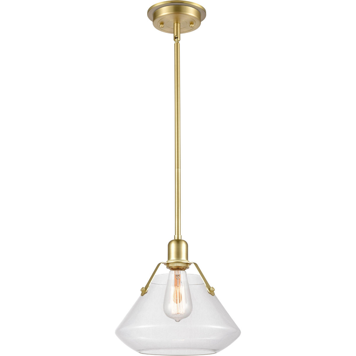 Luna 1 Light 10.63 inch Satin Brass Mini Pendant Ceiling Light