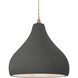 Radiance 1 Light 11.5 inch Antique Brass and Gloss Gray Pendant Ceiling Light