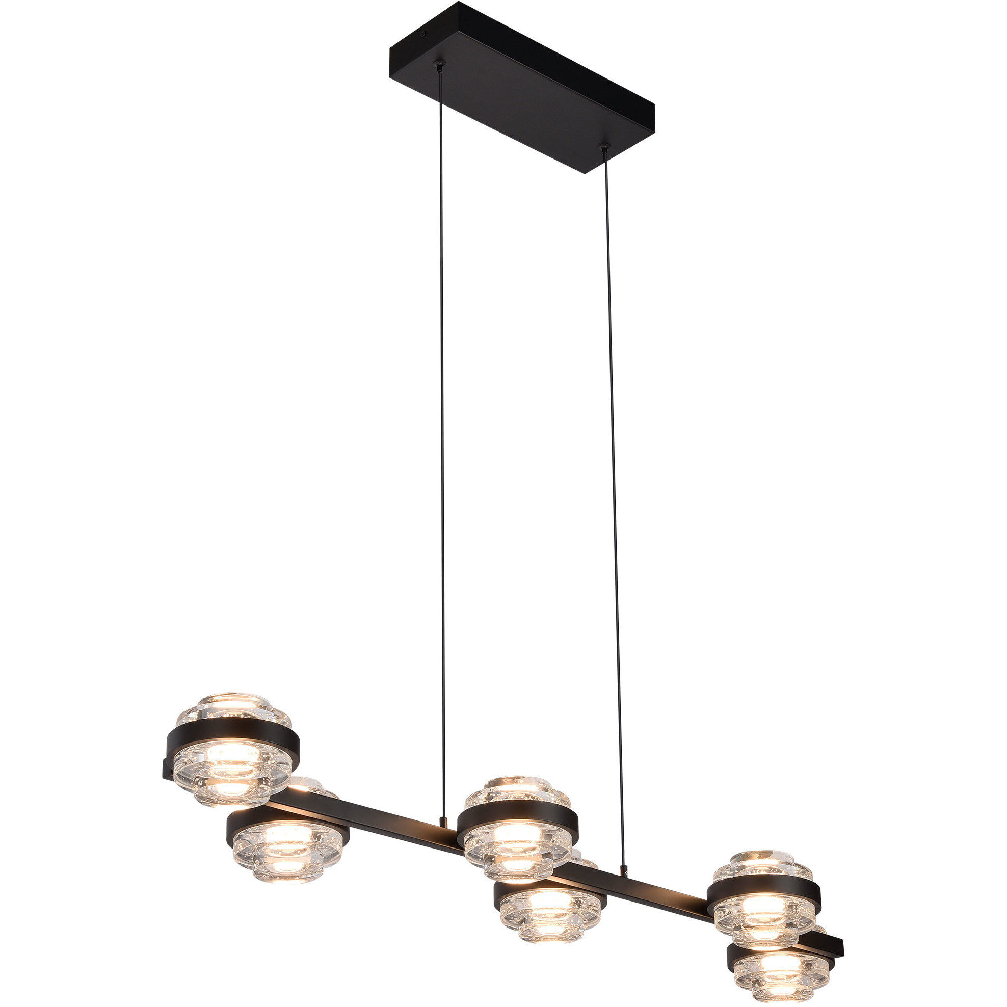 Milano Series Linear Chandelier Ceiling Light in Black, Artisan Collection