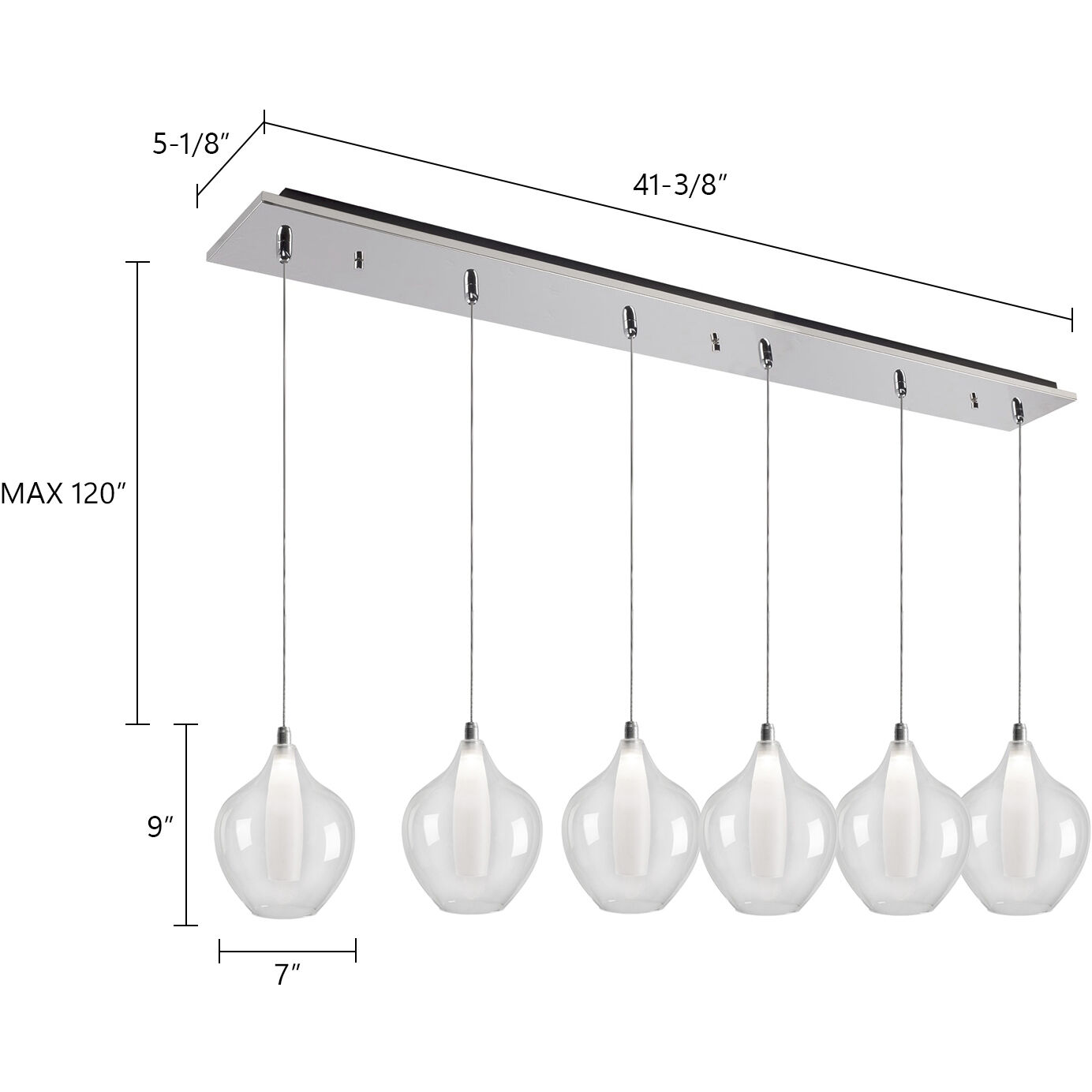 Victoria Multi Pendant Ceiling Light in Chrome