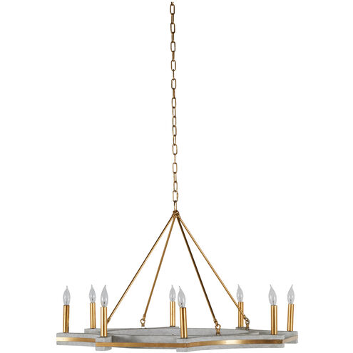 Lockhart 8 Light 36.75 inch Cloud White / Vintage Gold Chandelier Ceiling Light