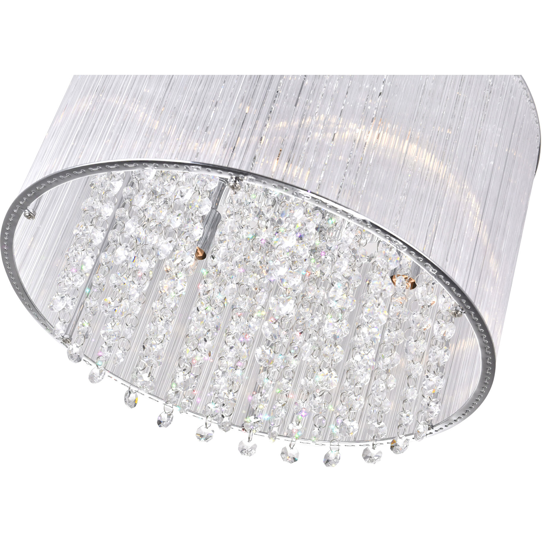 Spring Morning 6 Light 14 inch Chrome Drum Shade Flush Mount Ceiling Light