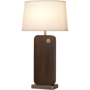 Laurel 30 inch 23.00 watt Dark Walnut and Weathered Brass Table Lamp Portable Light