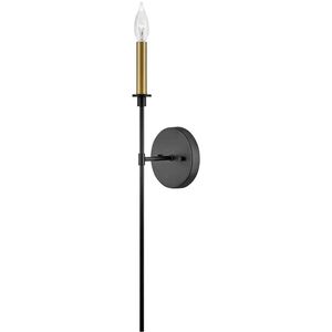 Hux LED 5.25 inch Black Sconce Wall Light