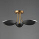 Maris 3 Light 22 inch Black and Natural Aged Brass Semi-Flush Mount Ceiling Light