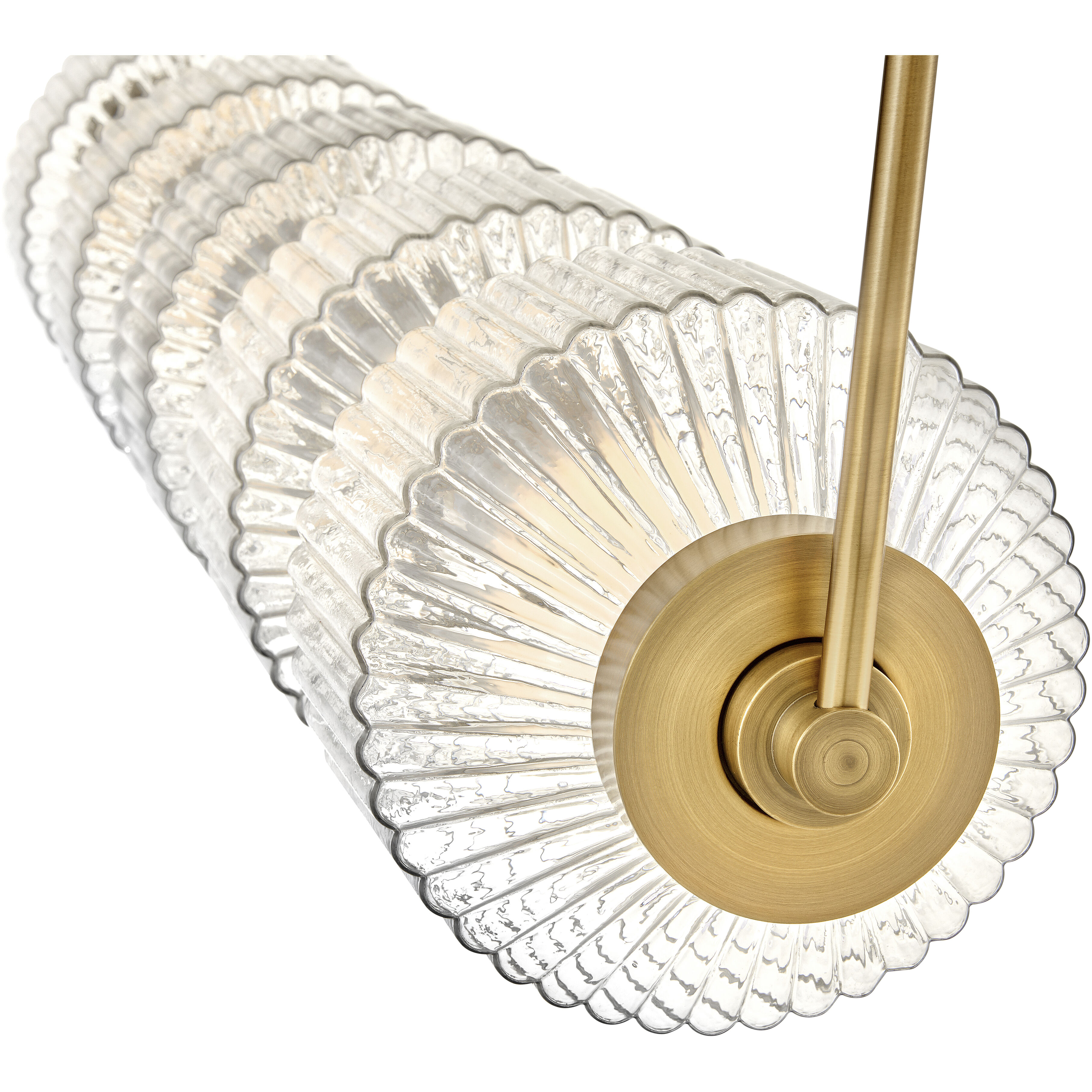 Reign LED 46.75 inch Lacquered Brass Chandelier Ceiling Light, Linear & Oval