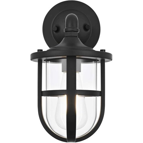 Hugo 1 Light 11.5 inch Black Outdoor Wall Sconce