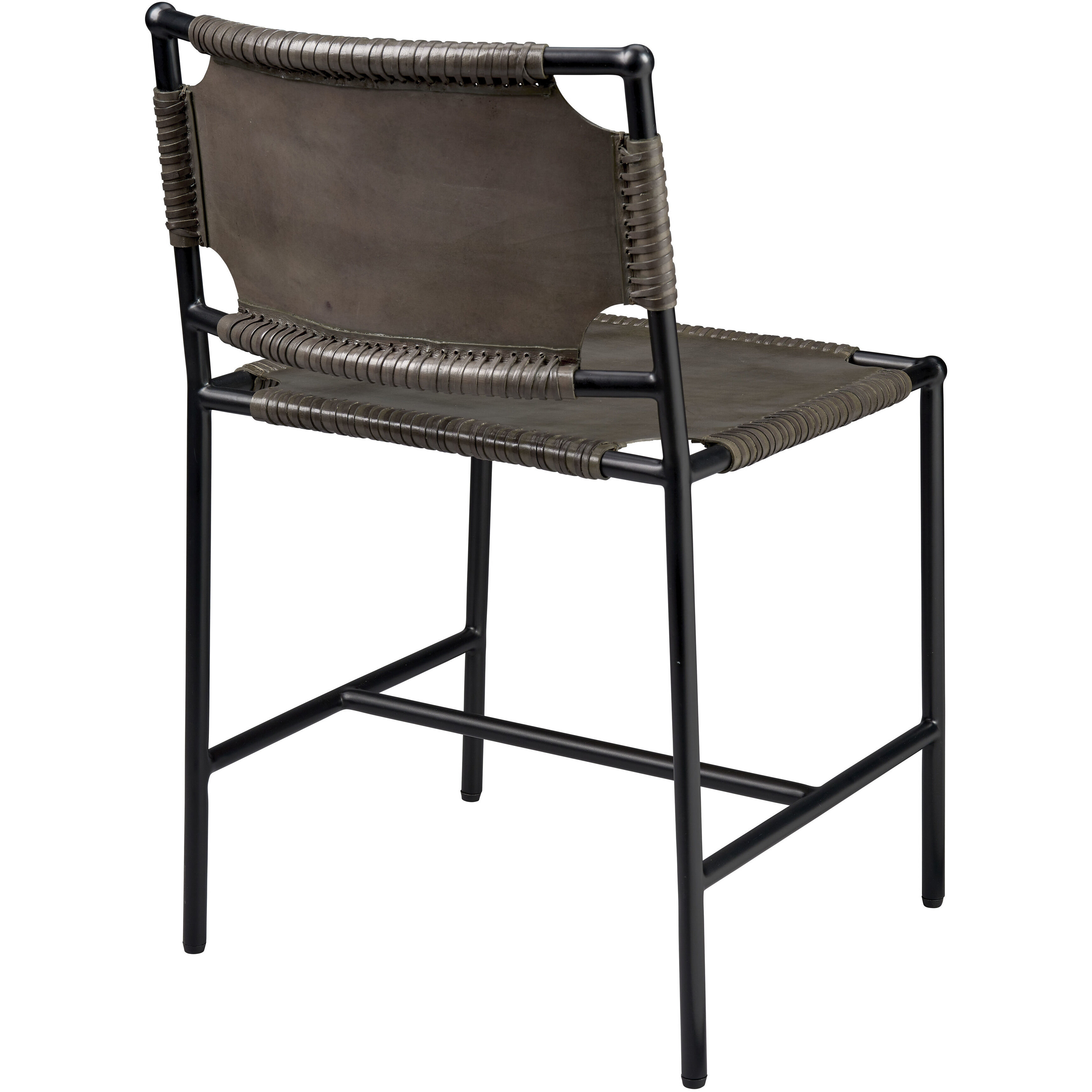 Asher Black and Grey Leather Dining Chair