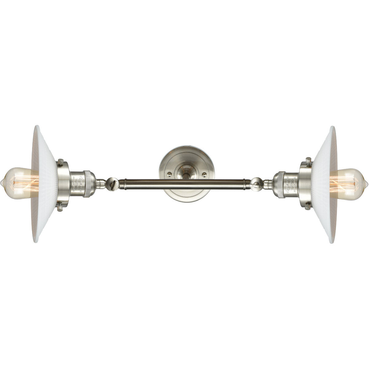 Franklin Restoration Halophane LED 18 inch Brushed Satin Nickel Bath Vanity Light Wall Light in Matte White Halophane Glass, Franklin Restoration