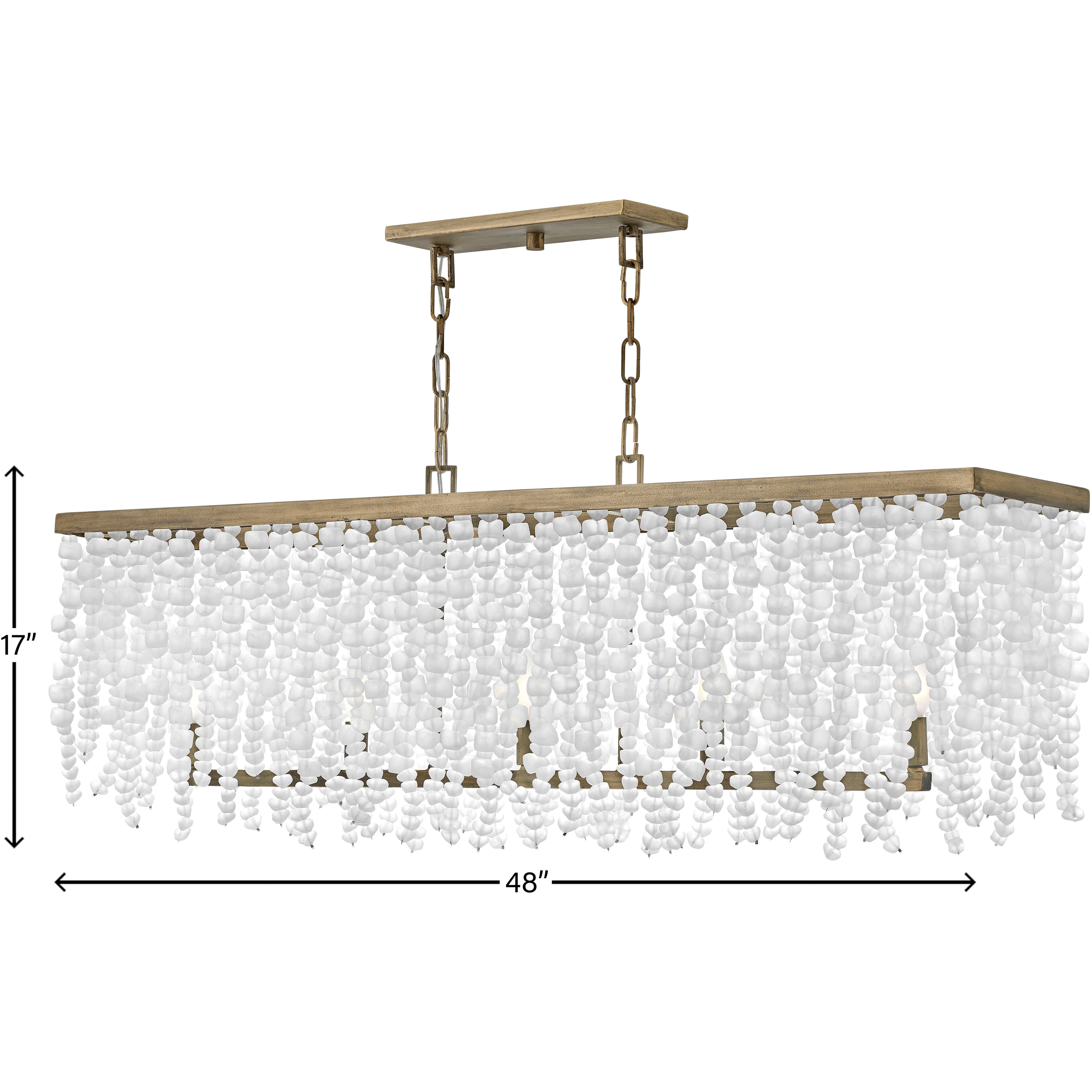 Dune LED 48 inch Burnished Gold Chandelier Ceiling Light, Linear & Oval