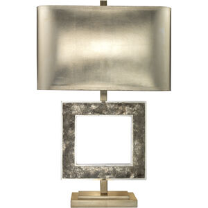 Acropolis 27 inch 100.00 watt Grey & Champagne Leaf Table Lamp Portable Light