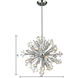 Starburst 15 Light 20 inch Polished Chrome Chandelier Ceiling Light