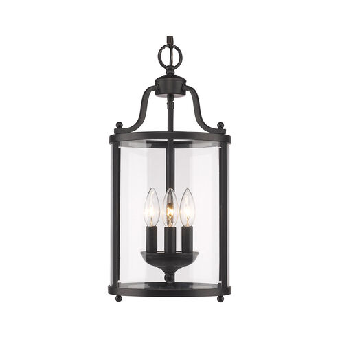 Payton 3 Light 9 inch Matte Black Pendant Ceiling Light, Caged